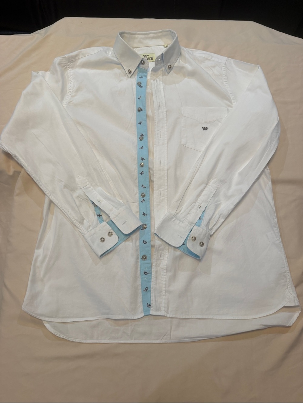 King Ranch Heritage "Running W" Contrast Trim Shirt Size L